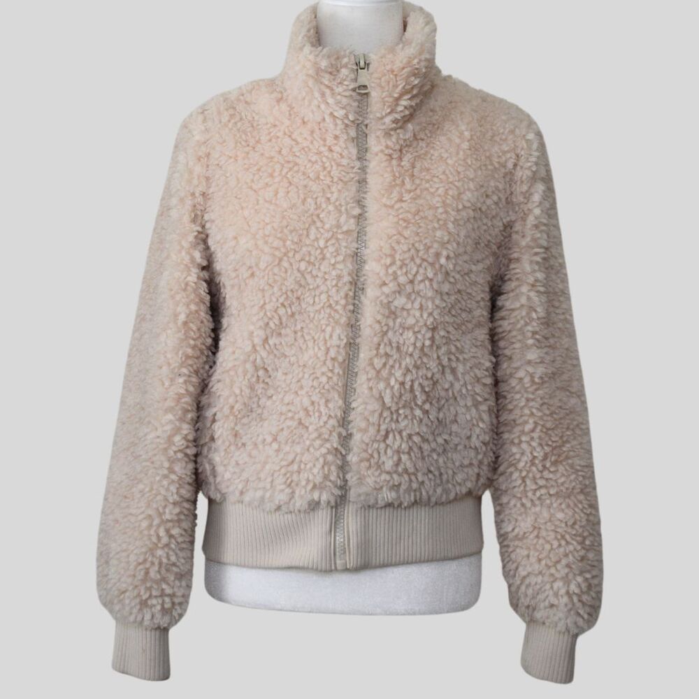 ZARA TRF COLLECTION Women's Faux Fur Jacket Cream Size S